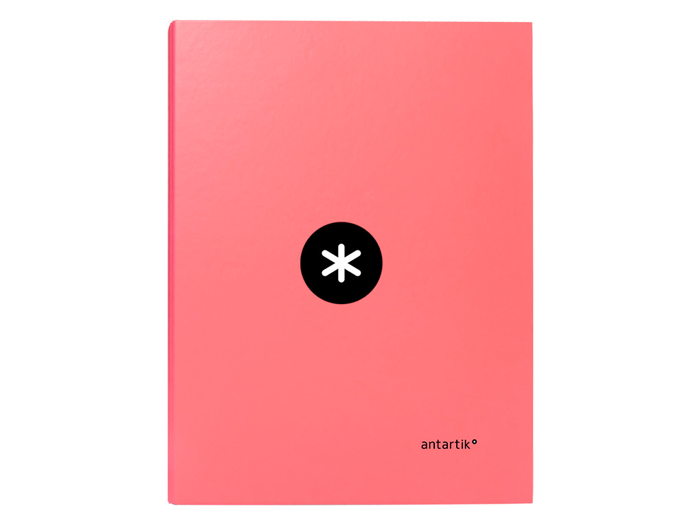 CLASSEUR ANTARTIK 4 ANNEAUX RONDS 25MM A4 CARTON REMBORD COLORIS CORAIL