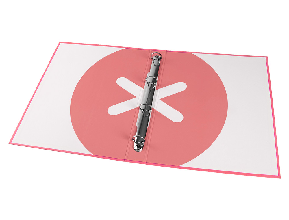 CLASSEUR ANTARTIK 4 ANNEAUX RONDS 25MM A4 CARTON REMBORD COLORIS CORAIL