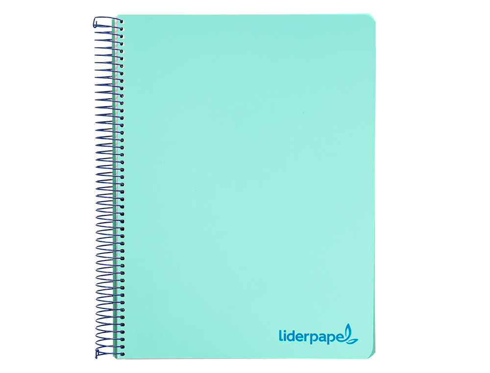 CAHIER SPIRALE LIDERPAPEL A4 MICRO WONDER 240 PAGES 90G 5X5MM 4 TROUS 5 BANDES COULEURS VERT