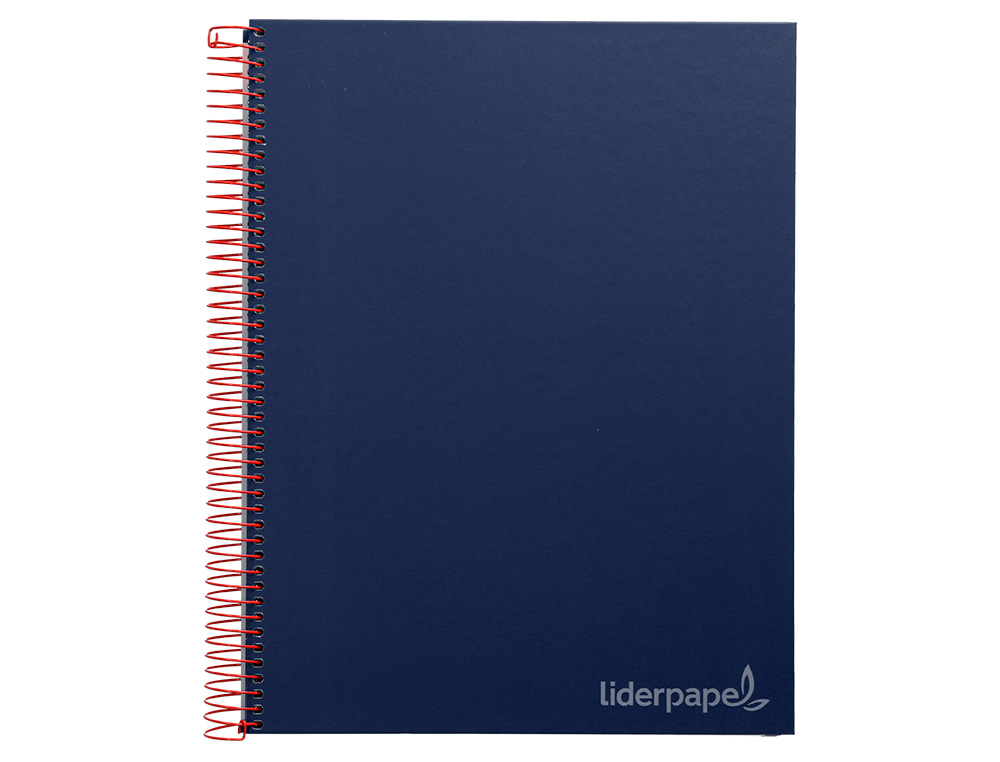 CAHIER SPIRALE LIDERPAPEL JOLLY COUVERTURE CONTRECOLLÉE A4 280P 75G/M2 5X5MM MICROPERFORÉ 4 TROUS COLORIS BLEU MARINE