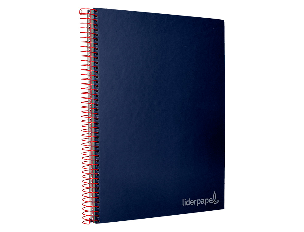 CAHIER SPIRALE LIDERPAPEL JOLLY COUVERTURE CONTRECOLLÉE A4 280P 75G/M2 5X5MM MICROPERFORÉ 4 TROUS COLORIS BLEU MARINE