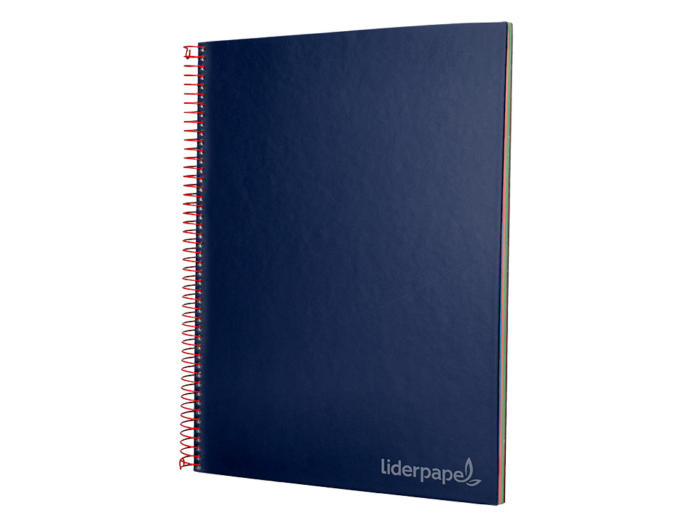 CAHIER SPIRALE LIDERPAPEL JOLLY COUVERTURE CONTRECOLLÉE A4 280P 75G/M2 5X5MM MICROPERFORÉ 4 TROUS COLORIS BLEU MARINE