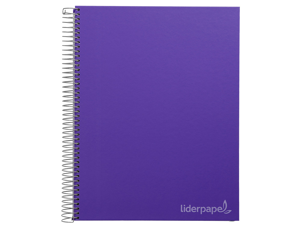 CAHIER SPIRALE LIDERPAPEL JOLLY COUVERTURE CONTRECOLLÉE A4 280P 75G/M2 5X5MM MICROPERFORÉ 4 TROUS COLORIS VIOLET