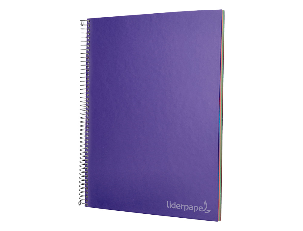 CAHIER SPIRALE LIDERPAPEL JOLLY COUVERTURE CONTRECOLLÉE A4 280P 75G/M2 5X5MM MICROPERFORÉ 4 TROUS COLORIS VIOLET
