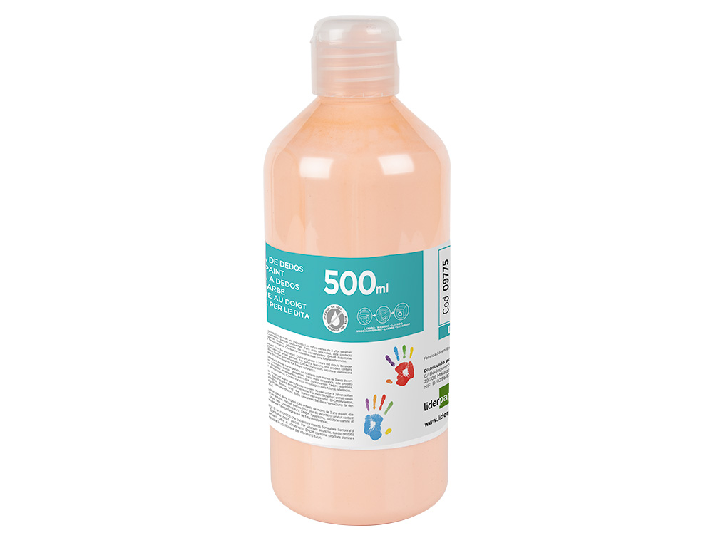 GOUACHE DOIGT LIDERPAPEL LIQUIDE LAVABLE BASE EAU      COLORIS CHAIR FLACON DE 125ML