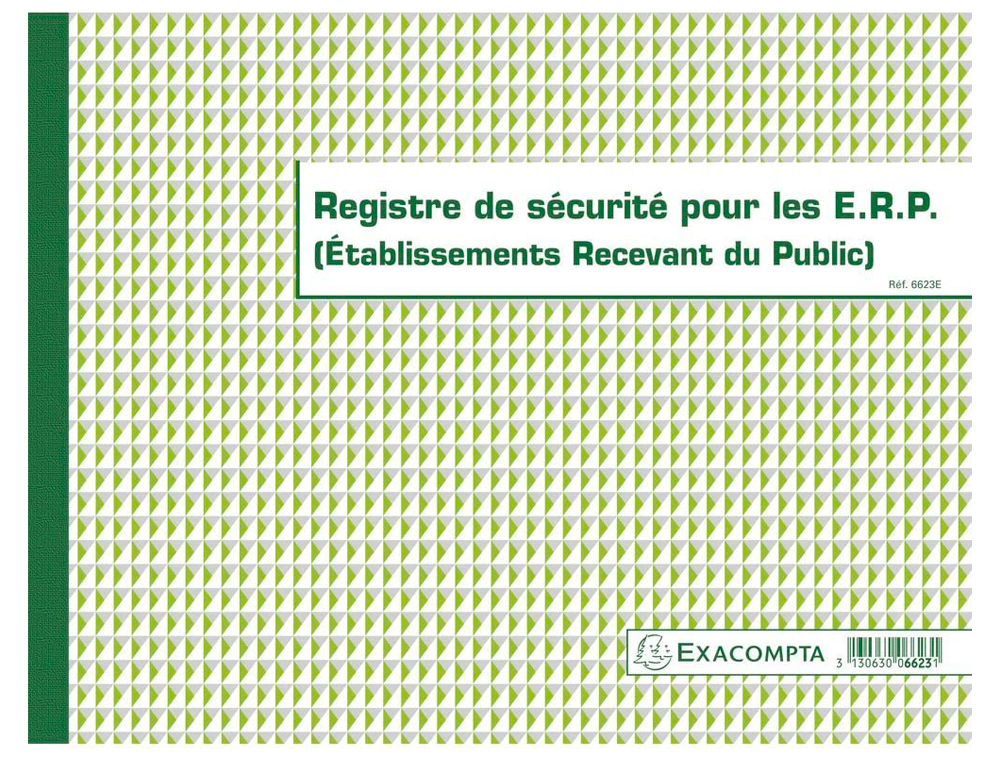 REGISTRE SCURIT POUR TABLISSEMENTS RECEVANT DU PUBLIC EXACOMPTA PIQU 240X320MM 32 PAGES