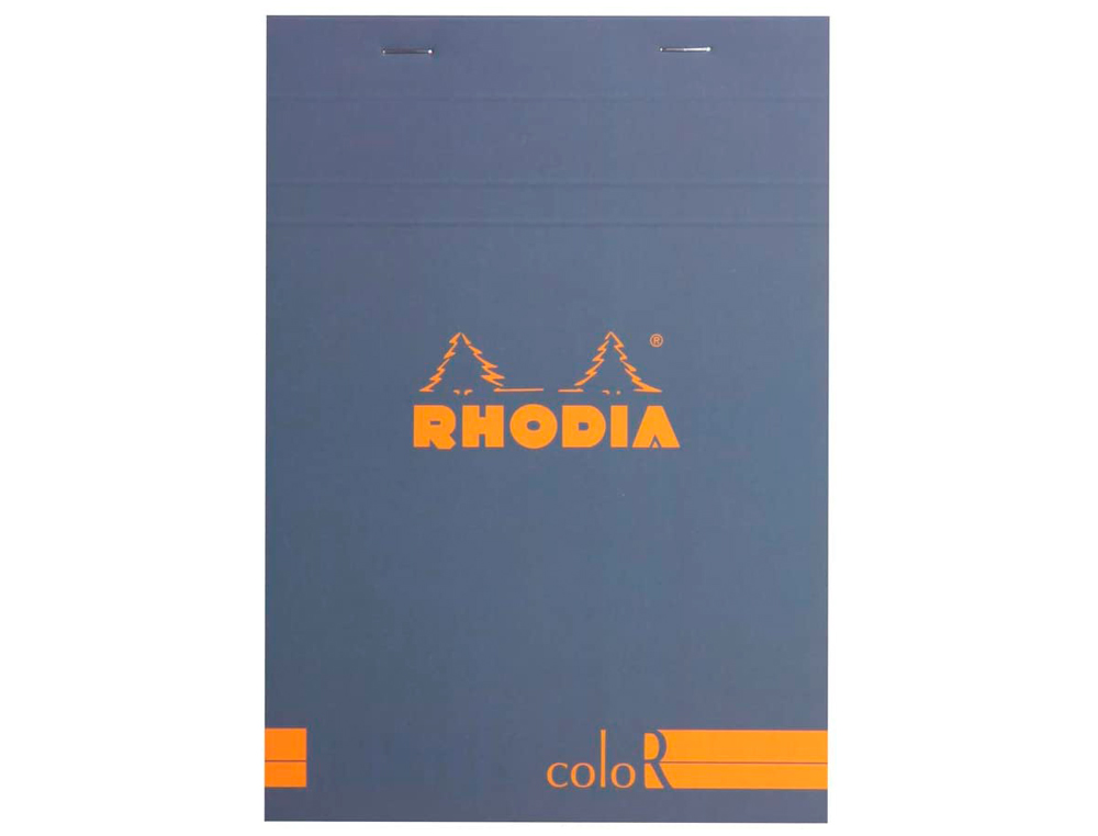 BLOC AGRAFÉ RHODIA COLOR N.16 A5 14.8x21CM COUVERTURE PELLICULÉE SAPHIR 70F 90G LIGNÉ MICROPERFORÉ SAPHIR
