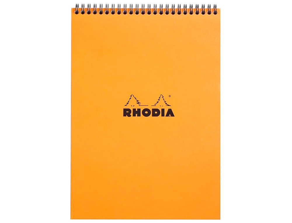 BLOC RHODIA CLASSIC ORANGE A4 21X29.7CM COUVERTURE CARTE ENDUITE RELIURE INTGRALE 80F 80G 5X5MM MICROPERFOR