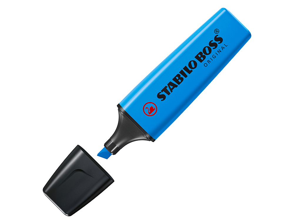 SURLIGNEUR STABILO BOSS TRAC 2/5MM POINTE BISEAUTE ENCRE UNIVERSELLE BASE EAU RSISTANTE LUMIRE COLORIS BLEU
