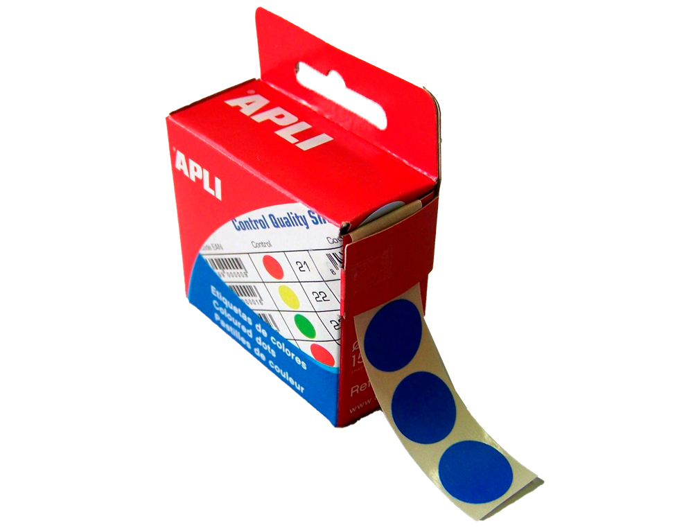 PASTILLE ADHSIVE APLI AGIPA DIAMTRE 15MM PERMANENTE COLORIS BLEU BOTE 150 UNITS