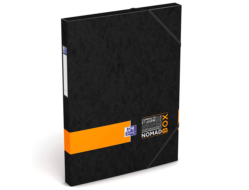 BOÎTE CLASSEMENT OXFORD NOMAD BOX ÉTUDIANT CARTE LUSTRÉE 500G 250X330MM DOS 25MM COLORIS ASSORTIS