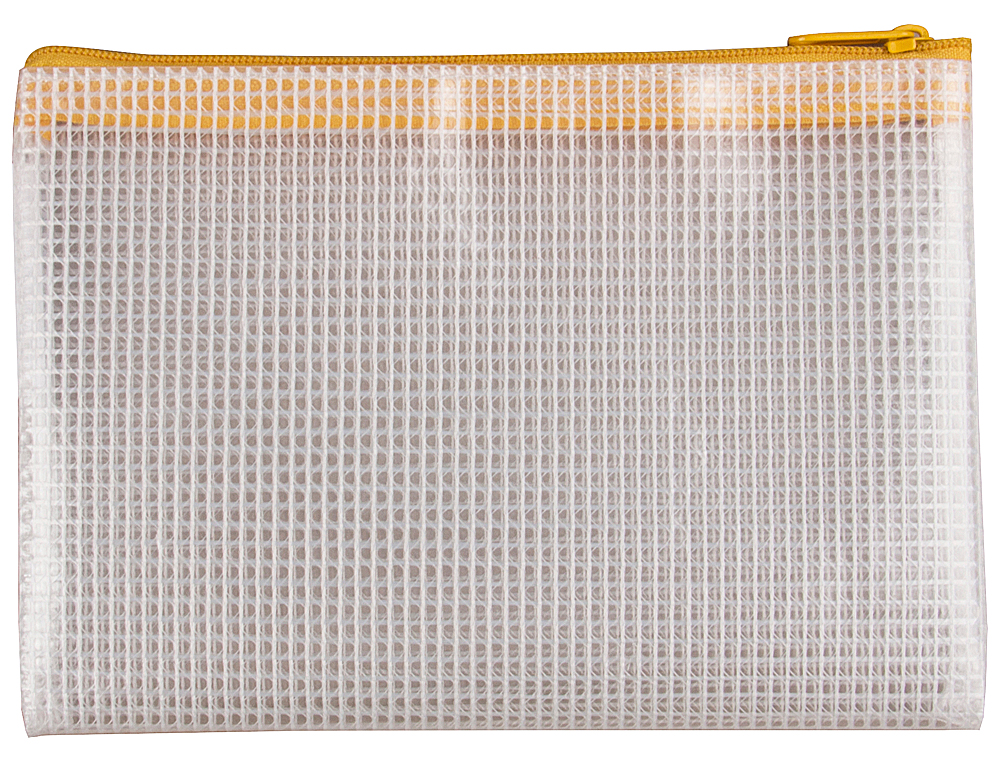 POCHETTE Q-CONNECT PORTE-DOCUMENTS PVC A6 OUVERTURE SUPÉRIEURE AVEC FERMETURE ÉCLAIR COLORIS JAUNE