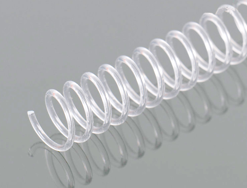 SPIRALE Q-CONNECT PLASTIQUE TRANSPARENT RELIEUR PAS 32 5:1 20F CALIBRE 1.8MM DIAMÈTRE 6MM BOÎTE 100 UNITÉS