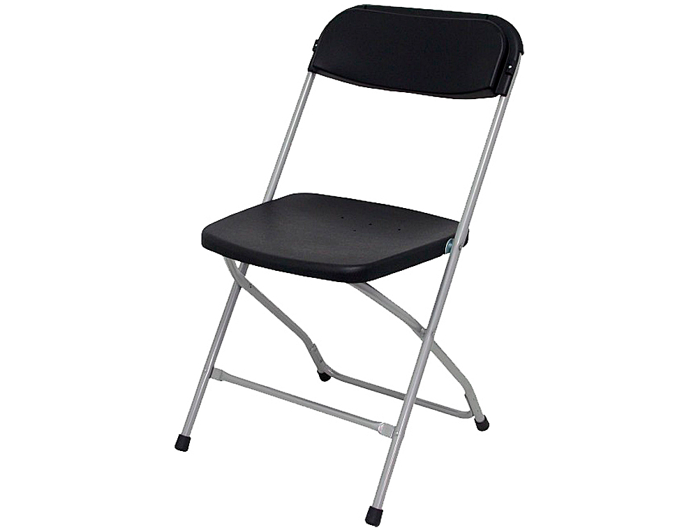 CHAISE Q-CONNECT PLIABLE POIDS SUPPORTE KG STRUCTURE ALUMINIUM DOSSIER ET ASSISE PLASTIQUE COLORIS NOIR