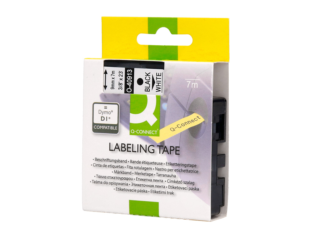 RUBAN TITREUSE Q-CONNECT 1000 NOIR-BLANC 9MM X 7MT D2 0-40913