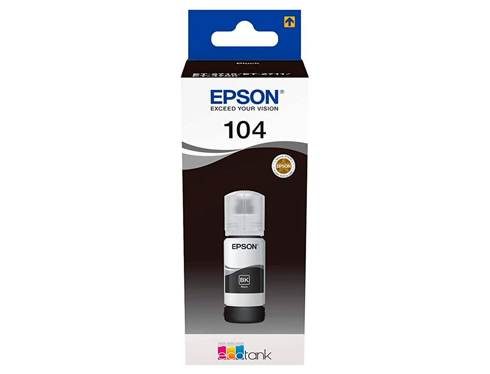 CARTOUCHE ENCRE EPSON ECOTANK 104 ET-2710 / 2711 / 2712 / 2720 / 2726 / 4700 4.500 PAGES NOIR
