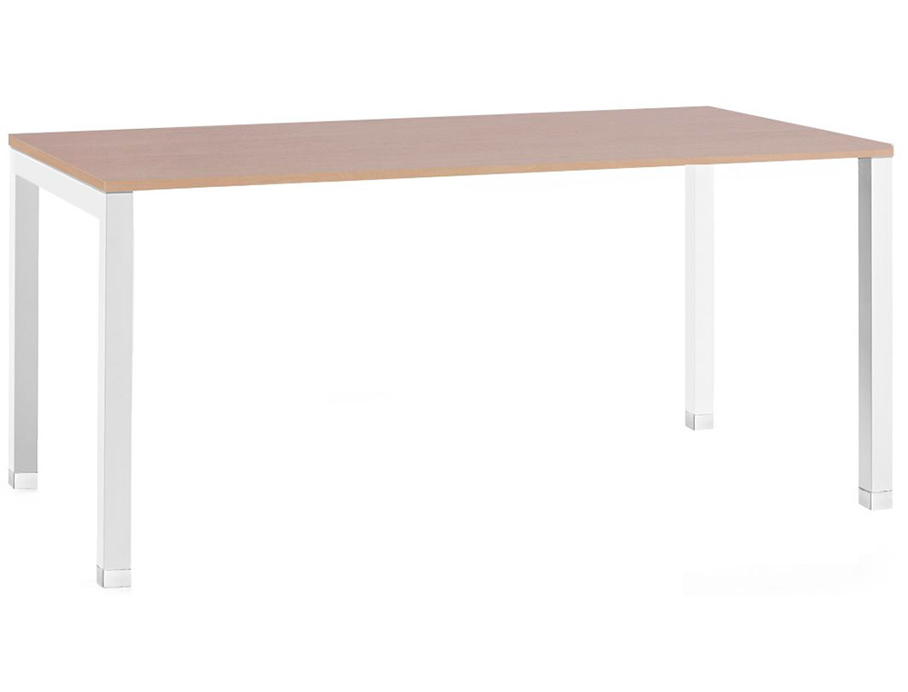 BUREAU MT INTERNATIONAL PLATEAU HETRE MELAMINE 25MM PIETEMENT ARCHE COLORIS BLANC 180X80CM