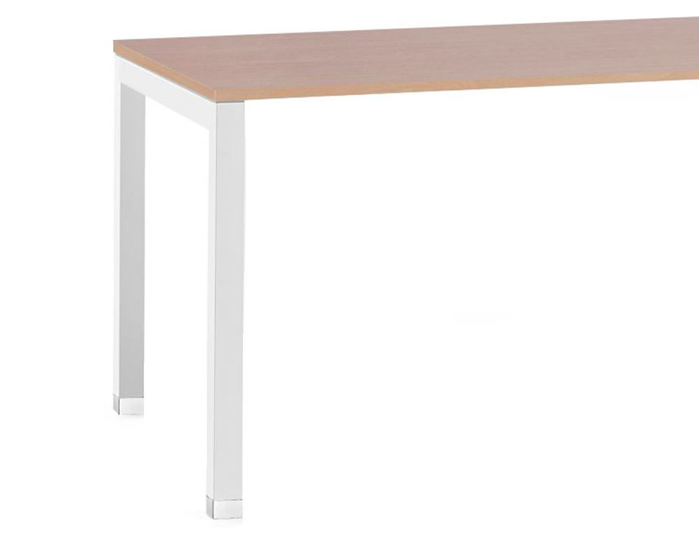 BUREAU MT INTERNATIONAL PLATEAU HETRE MELAMINE 25MM PIETEMENT ARCHE COLORIS BLANC 180X80CM