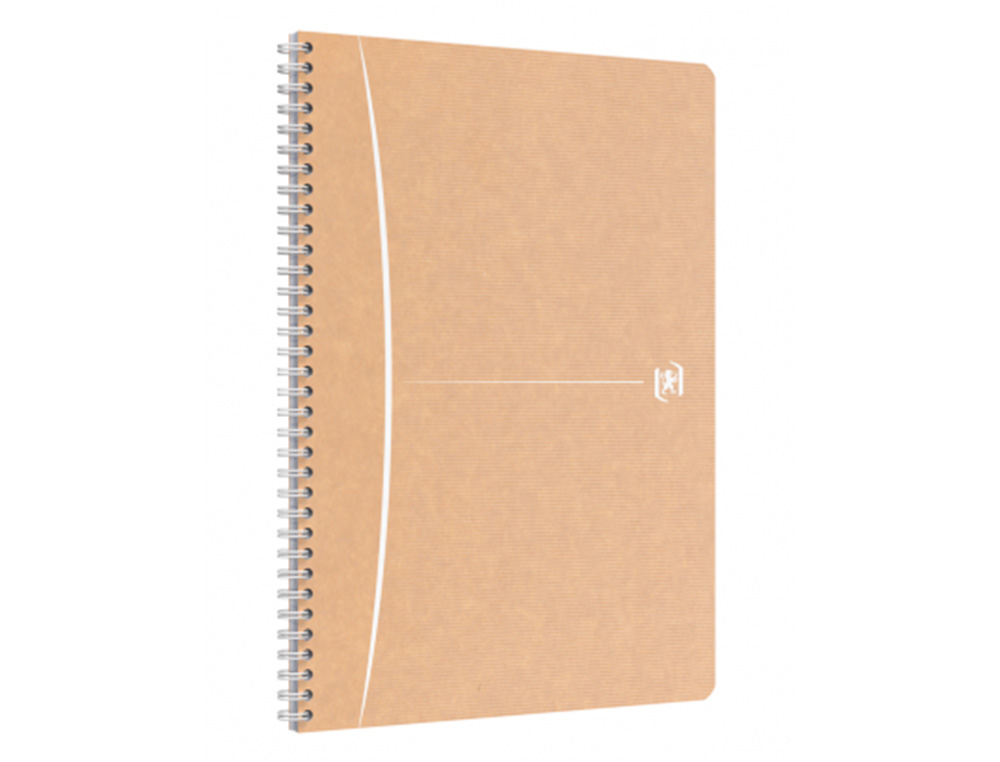CAHIER OXFORD TOUAREG RECYCLE COUVERTURE CARTE SOUPLE RELIURE INTEGRALE A5 148X210MM 180P 90G 5X5MM SABLE