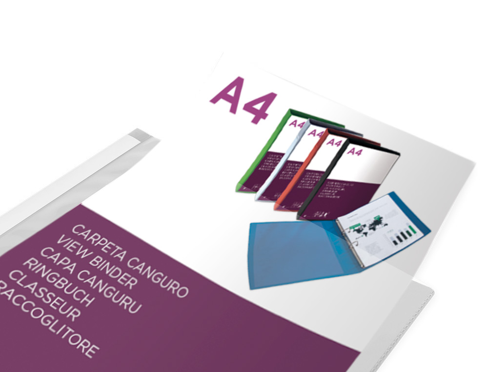 CLASSEUR KANGOUROU LIDERPAPEL 2 ANNEAUX EN D 25MM POLYPROPYLENE 283X320MM DOCUMENT A4 COLORIS