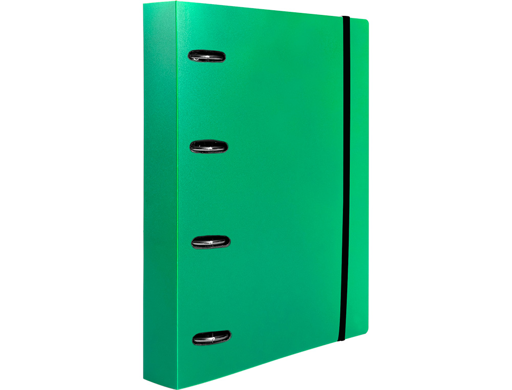 CLASSEUR LIDERPAPEL 4 ANNEAUX EN D 25MM A4 POLYPROPYLENE FEUILLETS MOBILES 100F 5X5MM COLORIS VERT TRANSLUCIDE