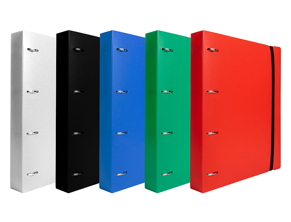 CLASSEUR LIDERPAPEL 4 ANNEAUX EN D 25MM A4 POLYPROPYLENE FEUILLETS MOBILES 100F 5X5MM COLORIS VERT TRANSLUCIDE