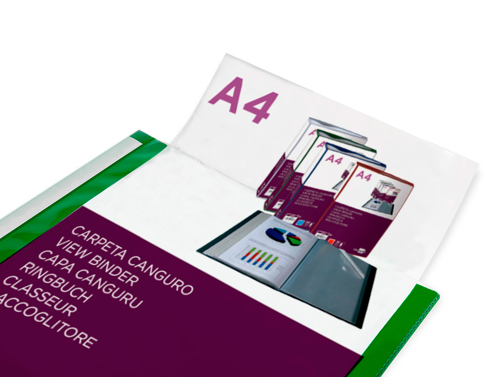 PROTEGE-DOCUMENTS LIDERPAPEL PERSONNALISABLE KANGOUROU POLYPROPYLENE 80 POCHETTES FIXES A4 COLORIS VERT