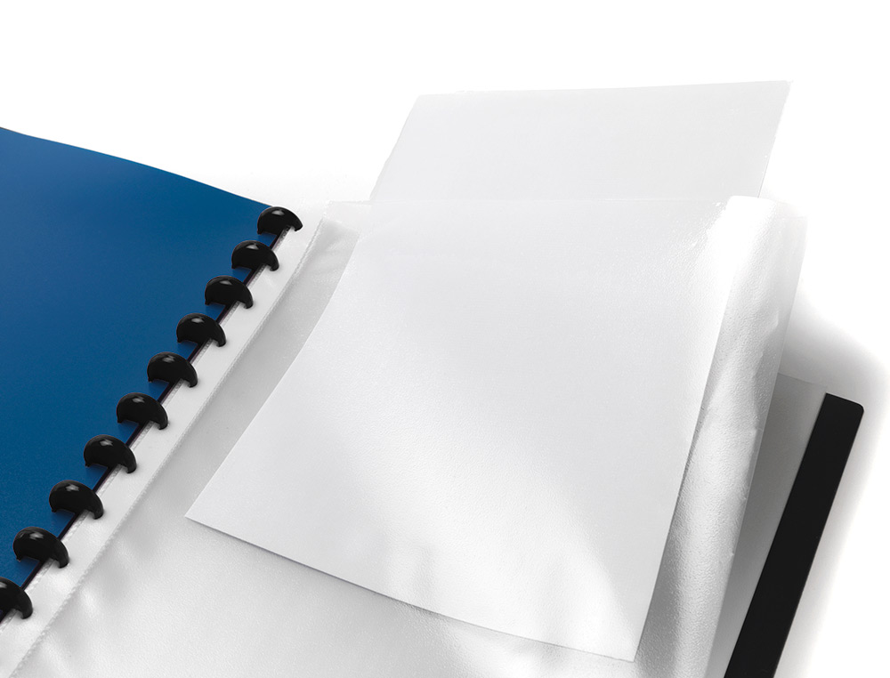 PROTEGE-DOCUMENTS LIDERPAPEL PERSONNALISABLE KANGOUROU 40 POCHETTES AMOVIBLES 5 INTERCALAIRES A4 BLEU
