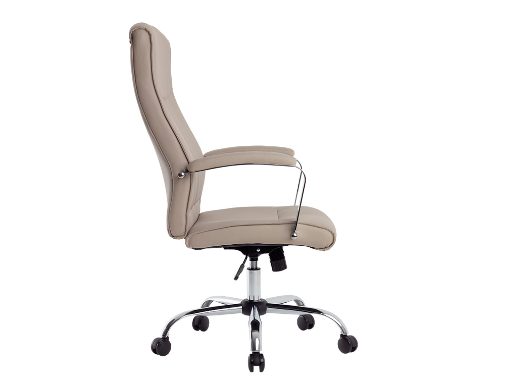 FAUTEUIL DE DIRECTION Q-CONNECT MODENA SIMILI CUIR BASE ACIER CHROME HAUTEUR MAX 1210MM LARGEUR 630MM PROF 680MM GRIS