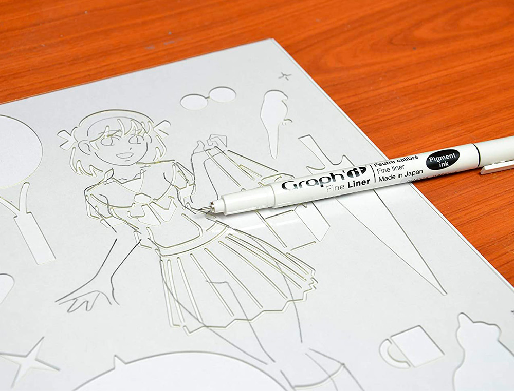 TRACE-MANGA GO MANGA 2 POCHOIRS SILHOUETTE A TRACER  TENUE VESTIMENTAIRE ET        ACCESSOIRES MODELE FILLE