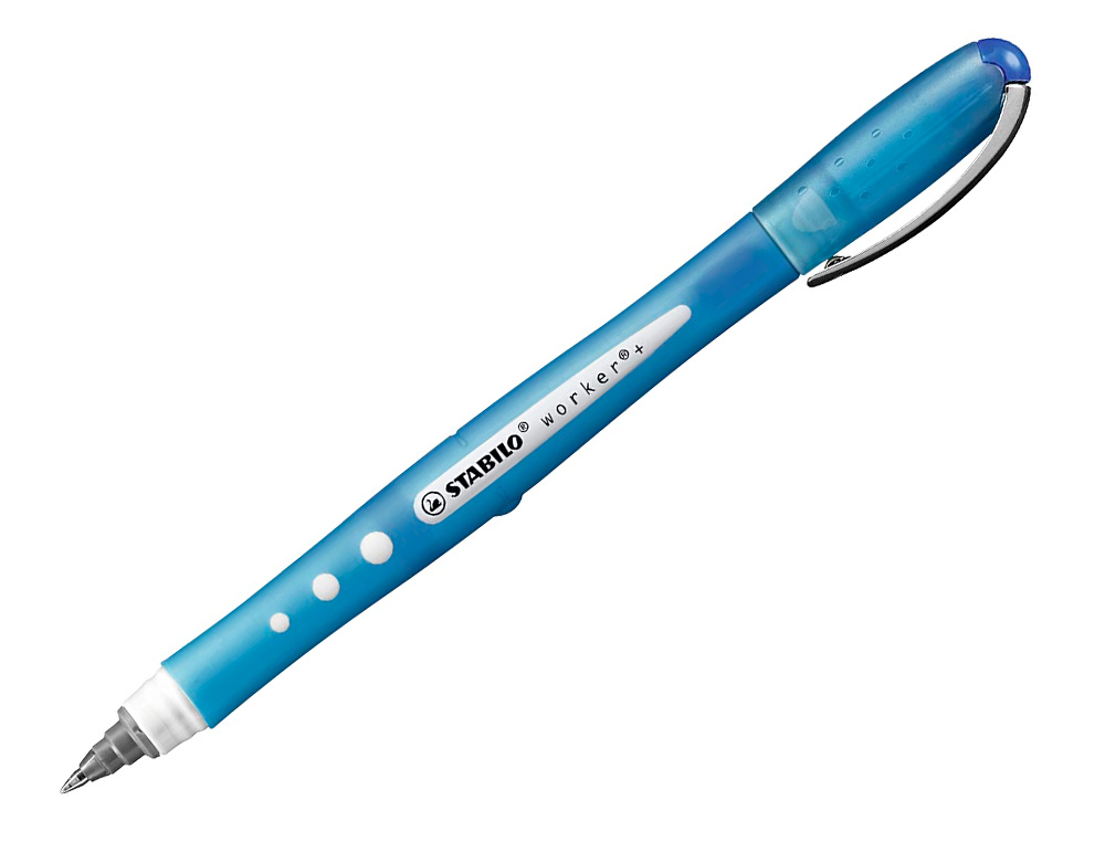 ROLLER STABILO WORKER COLORFUL POINTE EN METAL CORPS PLASTIQUE ENCRE LIQUIDE POCHETTE DE 4U