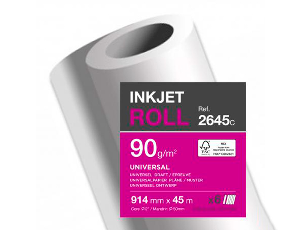 PAPIER CLAIREFONTAINE PLAN EXTRA BLANC LARGEUR 45MX914MM 90G APPLICATION JET D'ENCRE   QUALITE PHOTO BOBINE