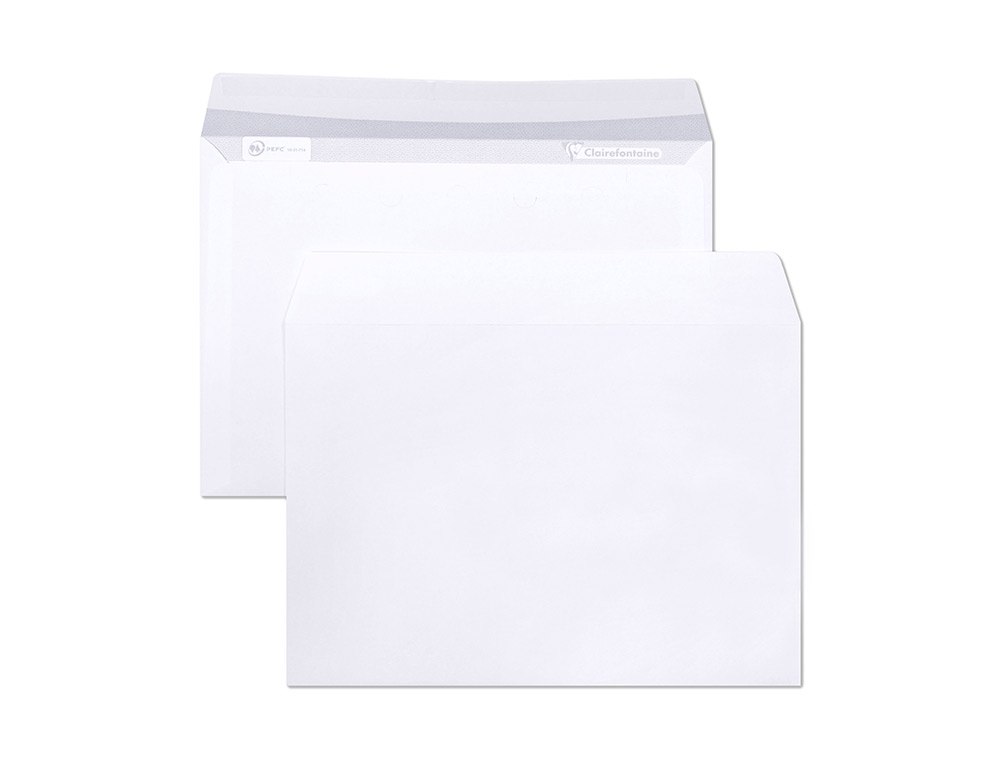 ENVELOPPE BLANCHE CLAIREFONTAINE BANDE DE PROTECTION 90G FENETRE 45 162X229MM BLANCHE BOITE DE