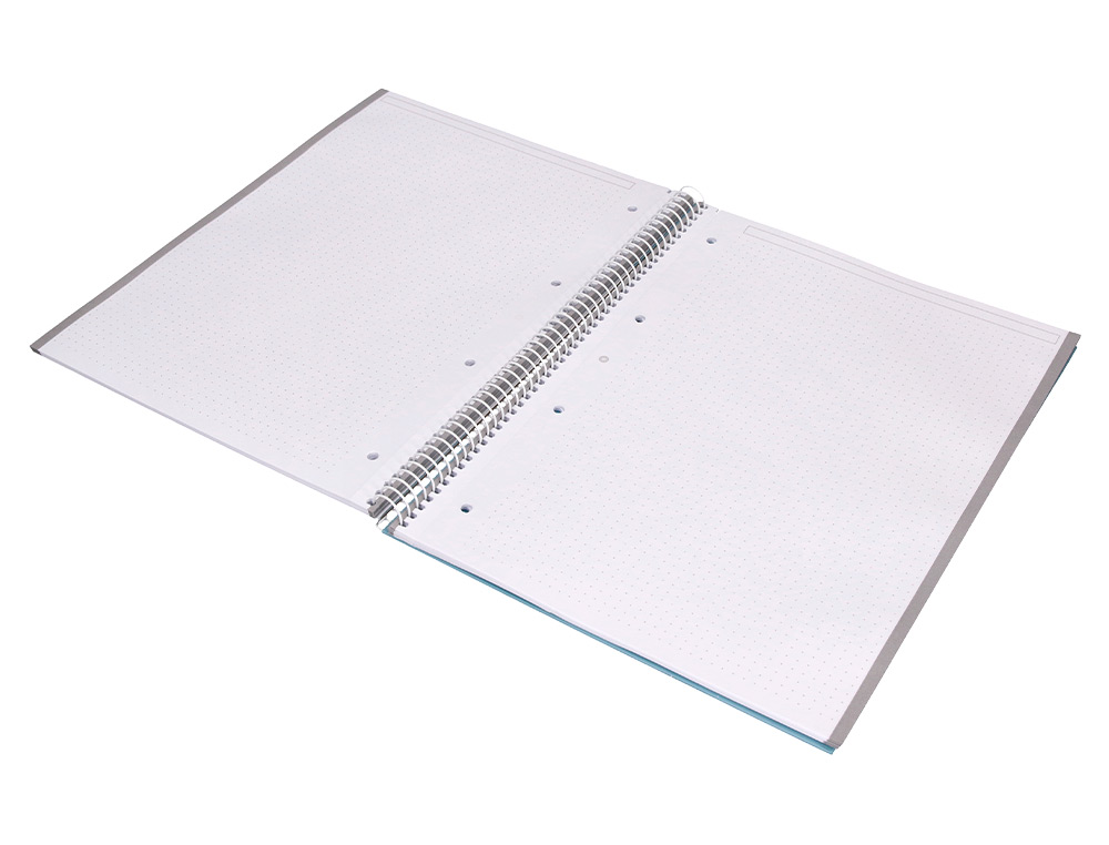 CAHIER SPIRALE ANTARTIK A4 80P 90G COUVERTURE CARTONEE REGLURE DOT 4 TROUS COLORIS BLEU CIEL