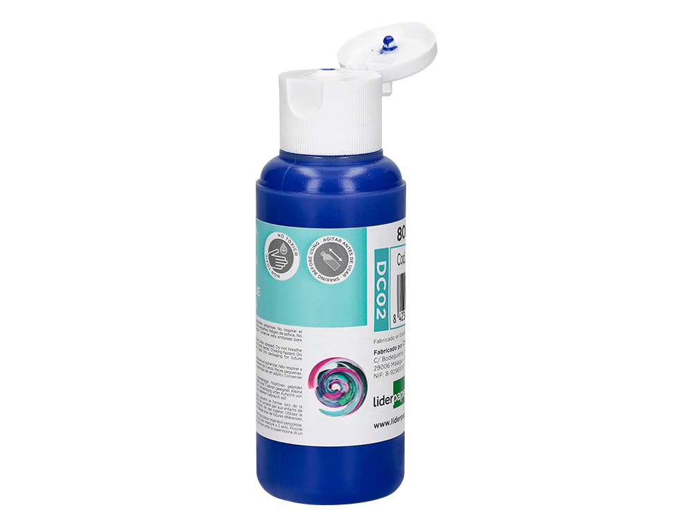 PEINTURE ACRYLIQUE LIDERPAPEL COLORIS BLEU OUTREMER         BOUTEILLE 80ML