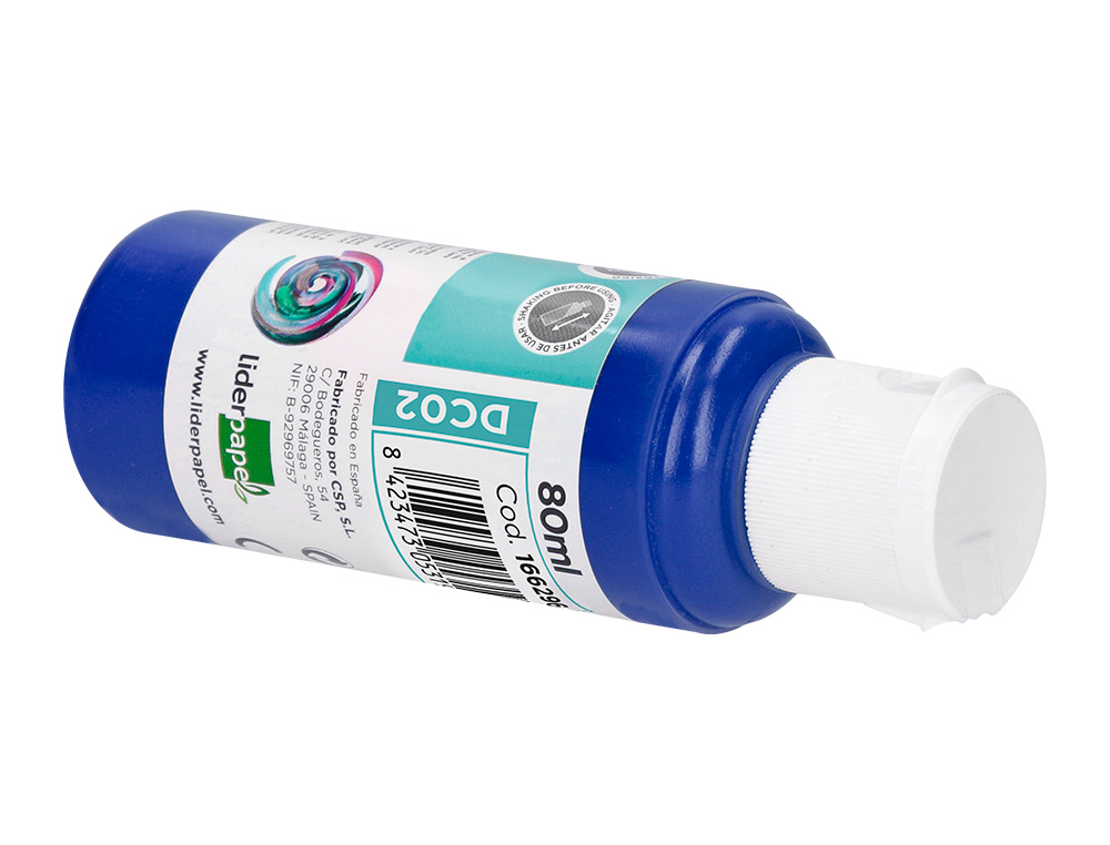 PEINTURE ACRYLIQUE LIDERPAPEL COLORIS BLEU OUTREMER         BOUTEILLE 80ML