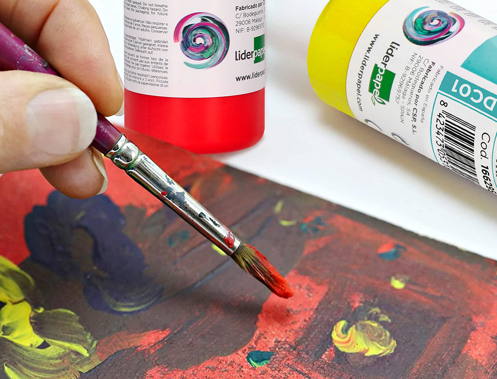 PEINTURE ACRYLIQUE LIDERPAPEL COLORIS BLEU OUTREMER         BOUTEILLE 80ML