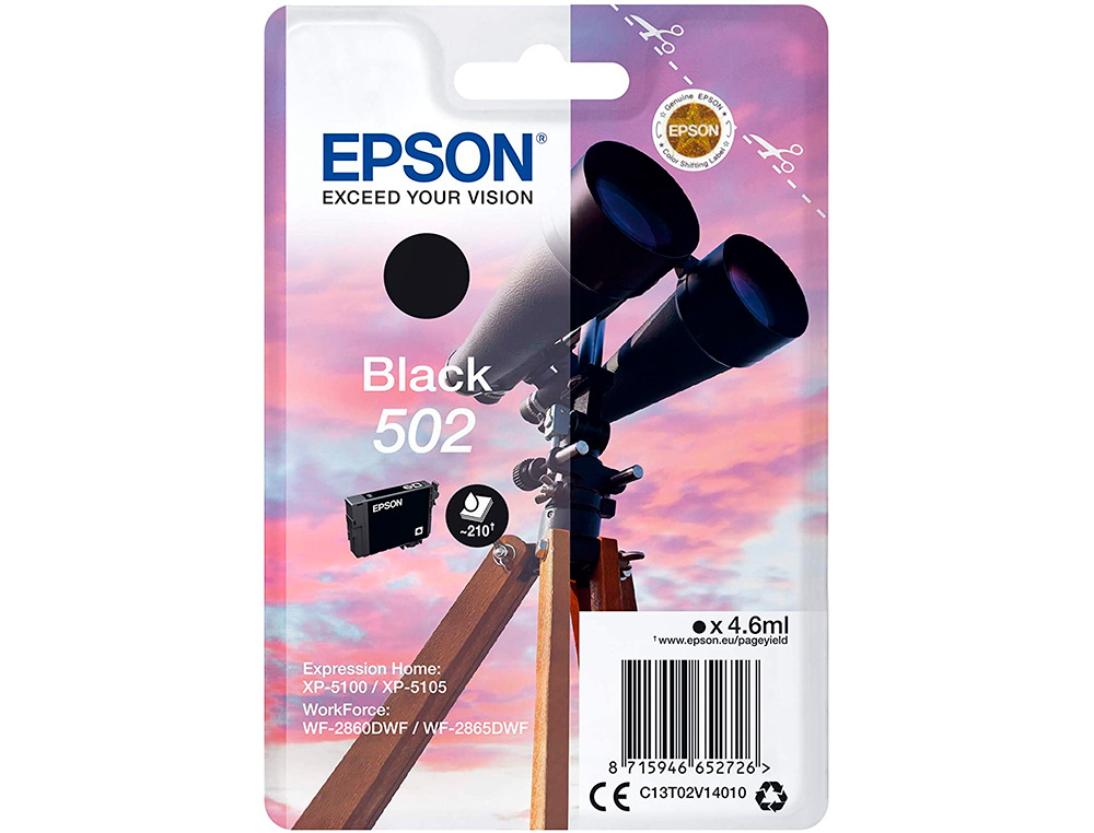 CARTOUCHE ENCRE EPSON SINGLEPACK 502 INK NOIR