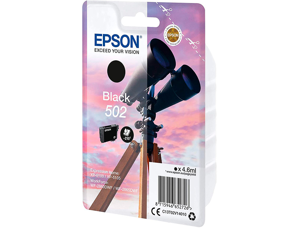 CARTOUCHE ENCRE EPSON SINGLEPACK 502 INK NOIR