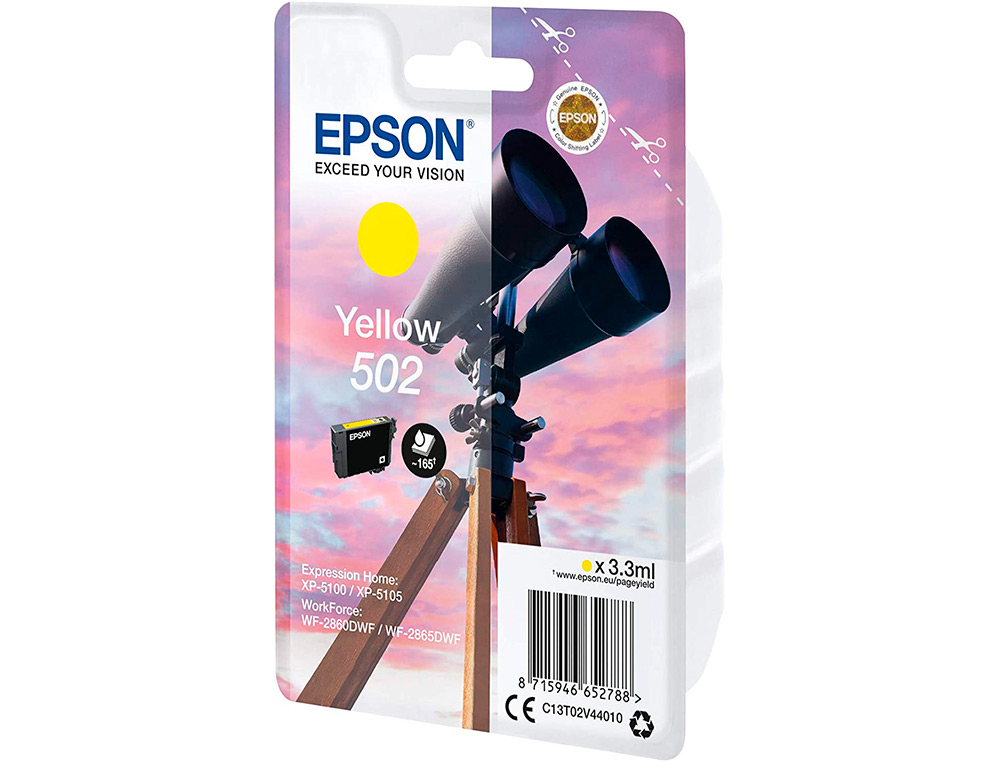 CARTOUCHE ENCRE EPSON SINGLEPACKá 502 INK JAUNEá