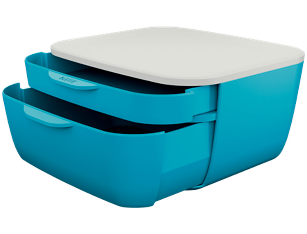 BLOC DE CLASSEMENT LEITZ COSY POLYSTYRENE. COLORIS BLEU.    DIMENSIONS: 251 X 143 X 275MM