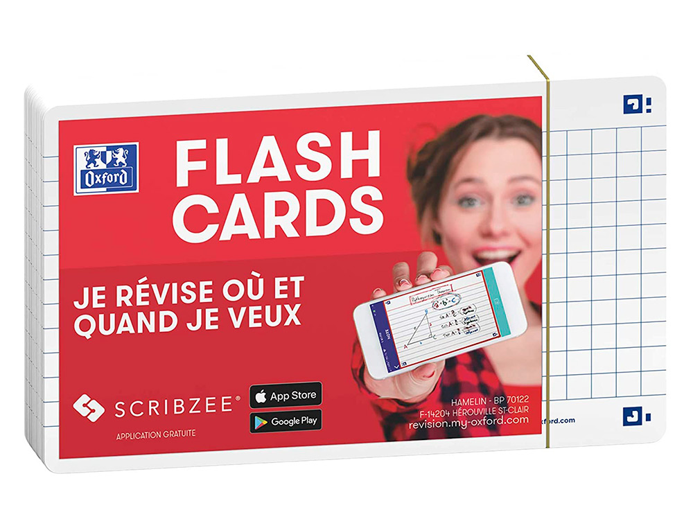 FICHES BRISTOL OXFORD FLASH 2.0 75X125MM 32 FICHES /FILM  Q5X5 CADRE BLANC