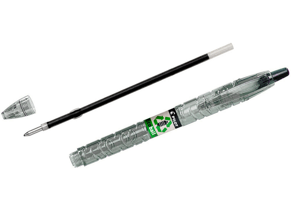 STYLO-BILLE PILOT B2P ECOBALL BEGREEN RETRACTABLE           RECHARGEABLE. POINTE MOYENNE. COLORIS NOIR        621581