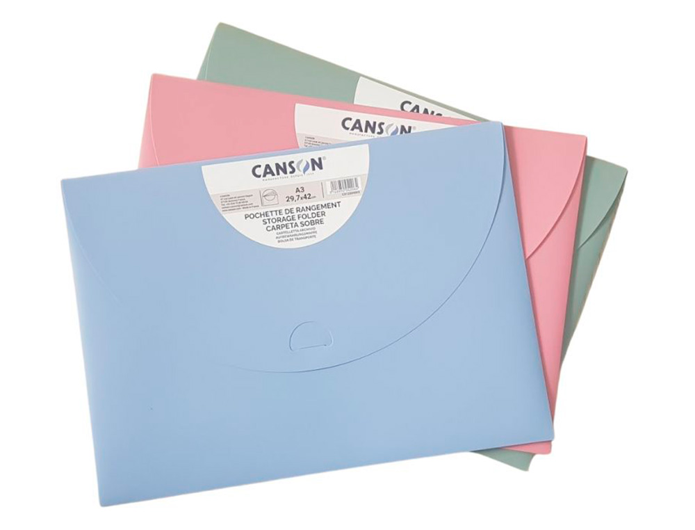 POCHETTE DE RANGEMENT CANSON 27X35CM 500 -                PASTEL ASSORTIES NEW