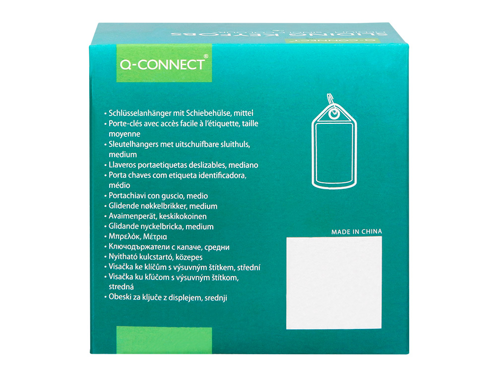 PORTE-CLES Q-CONNECT PORTE-ETIQUETTE PREMIUM COLORIS ROUGE BOITE 40 UNITES