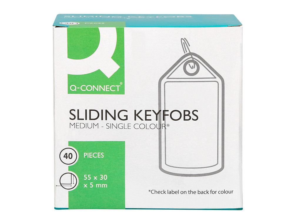 PORTE-CLES Q-CONNECT PORTE-ETIQUETTE PREMIUM       COLORIS VERT BOITE 40 UNITES
