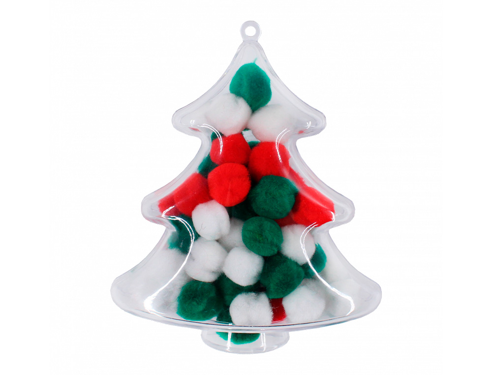 PACK MINI POMPONS SODERTEX NOEL - 1 CM - 1000 PCS - 4    COLORIS