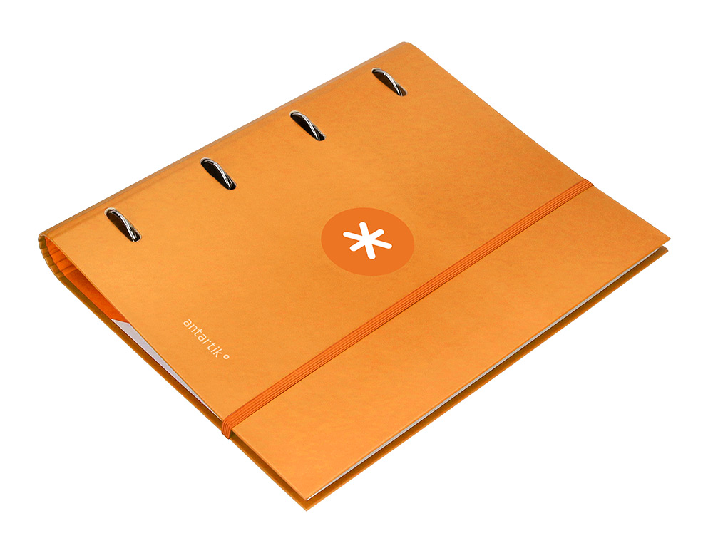 CLASSEUR ANTARTIK 4 ANNEAUX RONDS 40MM A4 CARTON REMBORDE FEUILLETS MOBILES Q5X5 JAUNE MOUTARDE