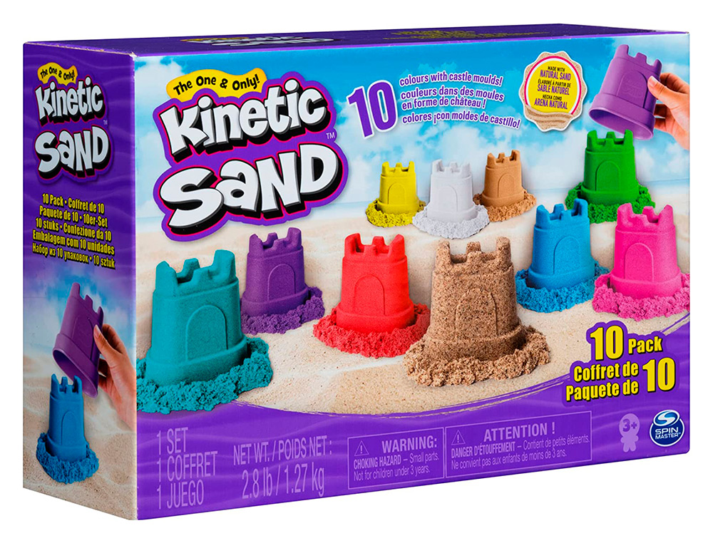COFFRET KINETIC SAND 10 RECHARGES SOUS FORME DE CHATEAU COLOR ES 127GR