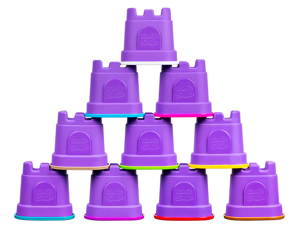 COFFRET KINETIC SAND 10 RECHARGES SOUS FORME DE CHATEAU COLOR ES 127GR